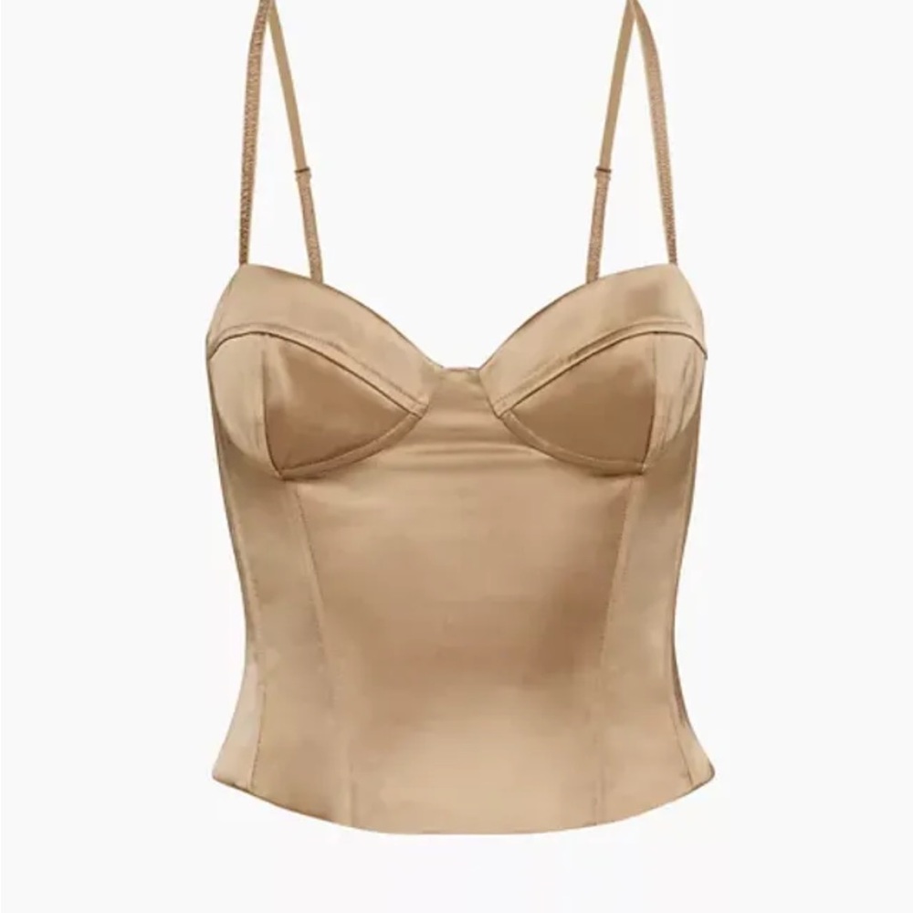 Aritzia corset top gold